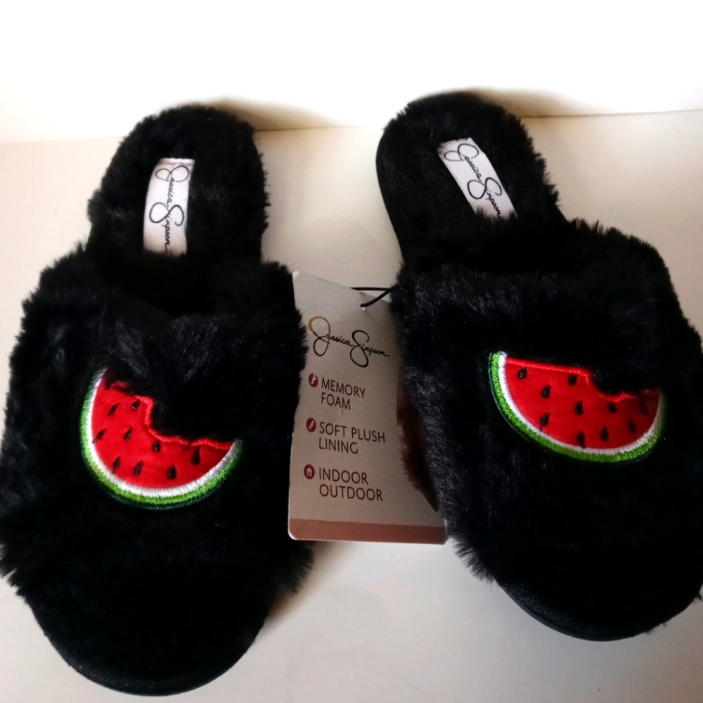 Jessica Simmons black slippers Simpson size‎ 7